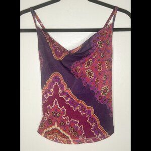 RAMPAGE Vintage 90s Purple Spaghetti Strap Paisley Floral Tank Top Size XS